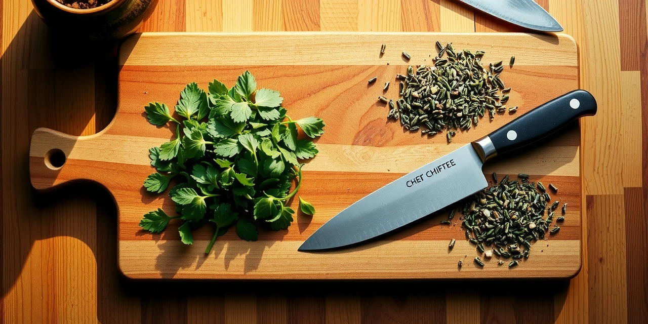 Achtsames Hacken von Kräutern